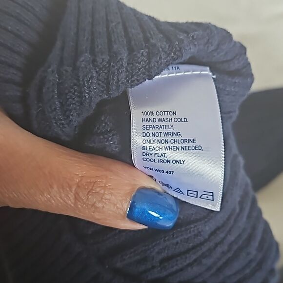Nautica Women's Turtle Neck Cotton Sweater XS Navy Blue - Picture 7 of 16